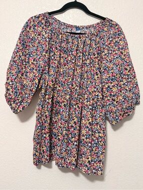 Old navy Floral Puff-Sleeve Peasant Top - Pink Multi 0005